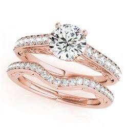 1.61 ctw Certified VS/SI Diamond 2pc Wedding Set 14k Rose Gold - REF-327Y3X