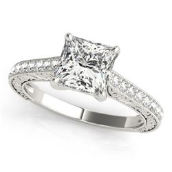 1.3 ctw Certified VS/SI Princess Diamond Ring 18k White Gold - REF-269K6Y