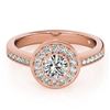 Image 1 : 0.8 ctw Certified VS/SI Diamond Halo Ring 18k Rose Gold - REF-97Y8X