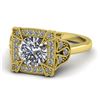 Image 2 : 1.75 ctw Solitaire VS/SI Diamond Ring Art Deco 14k Yellow Gold - REF-496K4Y