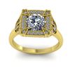 Image 3 : 1.75 ctw Solitaire VS/SI Diamond Ring Art Deco 14k Yellow Gold - REF-496K4Y