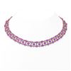 Image 1 : 30.83 ctw Amethyst & Diamond Necklace 10K Rose Gold - REF-427F3M