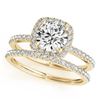 Image 1 : 1.70 ctw Certified VS/SI Diamond 2pc Wedding Set Halo 14k Yellow Gold - REF-366Y2X