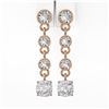 Image 2 : 2 ctw Cushion Cut Diamond Designer Earrings 18K Rose Gold - REF-239W9H