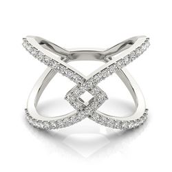 0.60 ctw Certified VS/SI Diamond Fashion Ring 18k White Gold - REF-65N2F