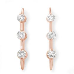 2.0 ctw Certified VS/SI Diamond Earrings 14k Rose Gold - REF-207H6R