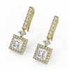 Image 1 : 3 ctw Princess Cut Diamond Designer Earrings 18K Yellow Gold - REF-624A8N