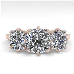 2 ctw Past Present Future VS/SI Cushion Diamond Ring 18k Rose Gold - REF-435F2M
