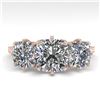 Image 1 : 2 ctw Past Present Future VS/SI Cushion Diamond Ring 18k Rose Gold - REF-435F2M