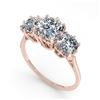 Image 2 : 2 ctw Past Present Future VS/SI Cushion Diamond Ring 18k Rose Gold - REF-435F2M