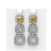 Image 1 : 5.73 ctw Canary Citrine & Diamond Earrings 18K White Gold - REF-306X2A