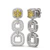 Image 2 : 5.73 ctw Canary Citrine & Diamond Earrings 18K White Gold - REF-306X2A