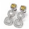 Image 3 : 5.73 ctw Canary Citrine & Diamond Earrings 18K White Gold - REF-306X2A