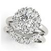 Image 1 : 1.81 ctw Certified VS/SI Diamond 2pc Wedding Set Halo 14k White Gold - REF-181A2N