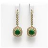 Image 1 : 5.1 ctw Certified Emerald & Diamond Victorian Earrings 14K Yellow Gold - REF-172X8A
