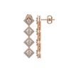 Image 2 : 4.7 ctw Princess Cut Diamond Micro Pave Earrings 18K Rose Gold - REF-393N4F