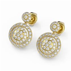 2 ctw Diamond Designer Earrings 18K Yellow Gold - REF-152H4R