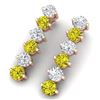 Image 1 : 6 ctw Certified SI/I Fancy Yellow Diamond Earrings 18K Rose Gold - REF-690X2A