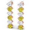 Image 2 : 6 ctw Certified SI/I Fancy Yellow Diamond Earrings 18K Rose Gold - REF-690X2A
