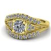 Image 2 : 1.50 ctw Solitaire VS/SI Diamond Ring Art Deco 14k Yellow Gold - REF-232H2R