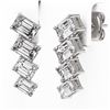 Image 3 : 3.2 ctw Emerald Cut Diamond Earrings 18K White Gold - REF-691X8A