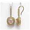 Image 2 : 11.6 ctw Morganite & Diamond Victorian Earrings 14K Yellow Gold - REF-393X3A