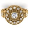 Image 1 : 0.85 ctw VS/SI Diamond Art Deco 3 Stone Ring 14k Yellow Gold - REF-107R3K