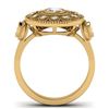 Image 3 : 0.85 ctw VS/SI Diamond Art Deco 3 Stone Ring 14k Yellow Gold - REF-107R3K