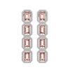 Image 1 : 10.73 ctw Morganite & Diamond Micro Pave Halo Earrings 10k White Gold - REF-272G5W
