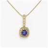 Image 2 : 2.55 ctw Sapphire & Diamond Victorian Necklace 14K Yellow Gold - REF-100Y2X