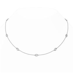 4.5 ctw Marquise Diamond Station Necklace 18K White Gold - REF-762W2H