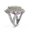 Image 3 : 11.19 ctw Certified Opal & Diamond Victorian Ring 14K White Gold - REF-333H6R