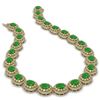 Image 2 : 101.75 ctw Jade & Diamond Victorian Necklace 14K Yellow Gold - REF-2594R5K