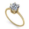 Image 2 : 1.0 ctw VS/SI Cushion Diamond Engagment Ring 18k Yellow Gold - REF-287X4A