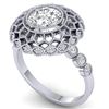 Image 2 : 1.5 ctw Certified VS/SI Diamond Art Deco Ring 14k White Gold - REF-334H6R