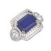 Image 3 : 8.23 ctw Sapphire & Diamond Ring 18K White Gold - REF-627X3A