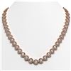 Image 1 : 36.09 ctw Cushion Cut Diamond Micro Pave Necklace 18K Rose Gold - REF-5015K9Y