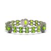 Image 1 : 29.69 ctw Peridot & Diamond Bracelet 14K White Gold - REF-242A3N