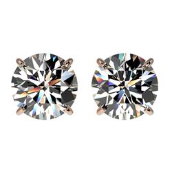 2.03 ctw Certified Quality Diamond Stud Earrings 10k Rose Gold - REF-256F3M