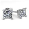 Image 2 : 1.00 ctw Princess Cut VS/SI Diamond Designer Earrings 14k Rose Gold - REF-121G5W