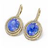 Image 3 : 8.95 ctw Tanzanite & Diamond Earrings 18K Yellow Gold - REF-343H6R