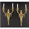 Image 1 : Pair of Gilt Bronze Two Light Sconces
