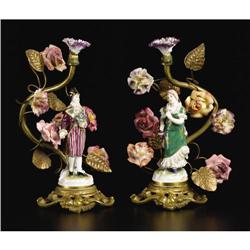 A Pair of German Porcelain Figural Groups