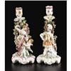 Image 1 : A Pair of English Porcelain Bocage Candlesticks