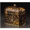Image 1 : Tortoiseshell and Ivory Double Teacaddy, 19th C.