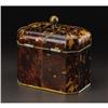 Image 2 : Tortoiseshell and Ivory Double Teacaddy, 19th C.