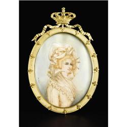 Ivory Portrait Miniature, painted by Doisteau