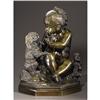 Image 1 : Bronze of a Young Girl with Spaniel and Flowers
