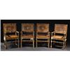 Image 1 : Four Spanish Colonial-style Leather Arm Chairs