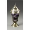 Image 2 : An Edwardian Silver and Cobalt Glass Caster